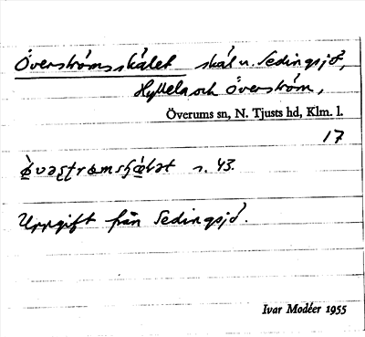 Bild på arkivkortet för arkivposten Överströmsskälet