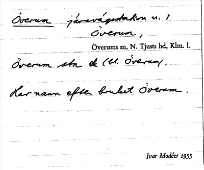 Bild på arkivkortet för arkivposten Överum