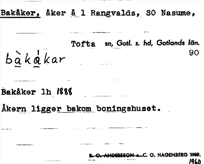 Bild på arkivkortet för arkivposten Bakåker