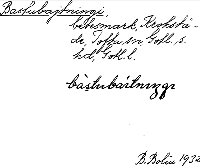 Bild på arkivkortet för arkivposten Bastubajtningi