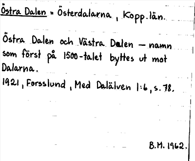 Bild på arkivkortet för arkivposten Östra Dalen = Österdalarna