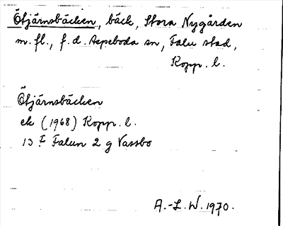 Bild på arkivkortet för arkivposten Ötjärnsbäcken