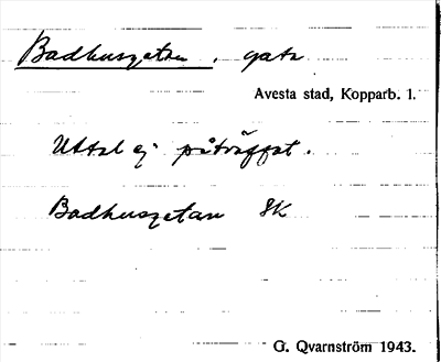 Bild på arkivkortet för arkivposten Badhusgatan