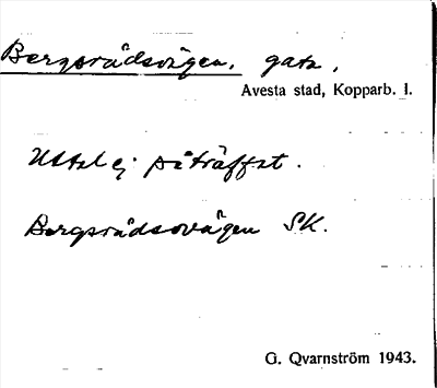 Bild på arkivkortet för arkivposten Bergsrådsvägen