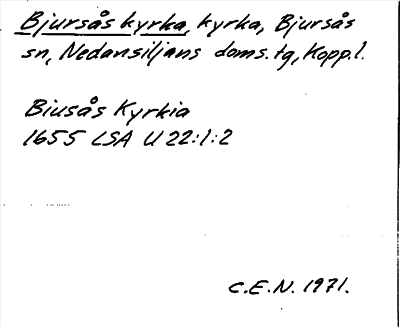 Bild på arkivkortet för arkivposten Bjursås kyrka