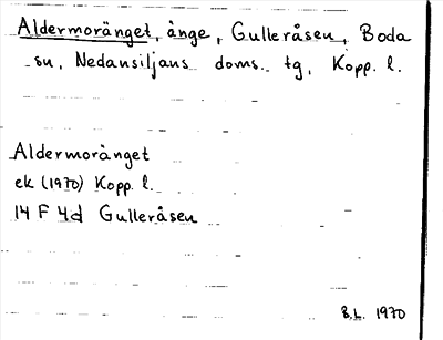 Bild på arkivkortet för arkivposten Aldermoränget