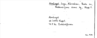 Bild på arkivkortet för arkivposten Almänget