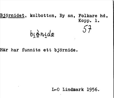 Bild på arkivkortet för arkivposten Björnidet