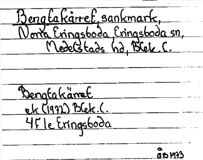 Bild på arkivkortet för arkivposten Bengtakärret