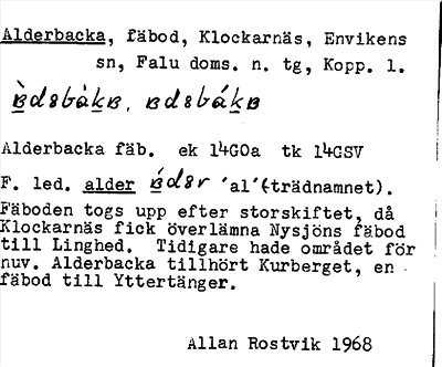 Bild på arkivkortet för arkivposten Alderbacka