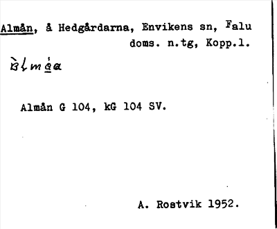 Bild på arkivkortet för arkivposten Almån