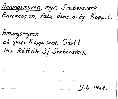 Bild på arkivkortet för arkivposten Amungsmyren