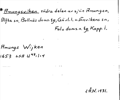 Bild på arkivkortet för arkivposten »Amungsviken