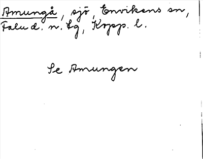 Bild på arkivkortet för arkivposten Amungå, se Amungen