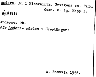 Bild på arkivkortet för arkivposten Anders