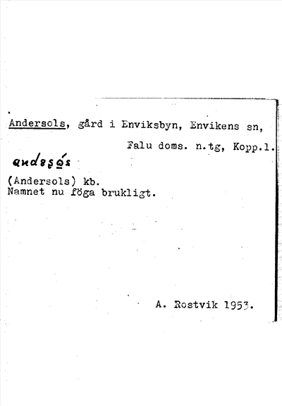 Bild på arkivkortet för arkivposten Andersols