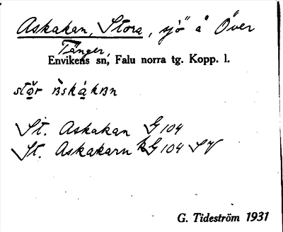 Bild på arkivkortet för arkivposten Askakan, Stora