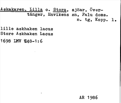 Bild på arkivkortet för arkivposten Askakaren, Lilla o. Stora