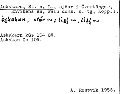 Bild på arkivkortet för arkivposten Askakarn, St. o. L.