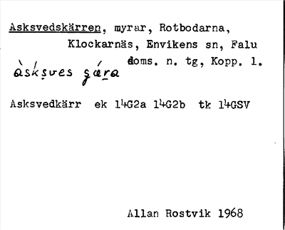 Bild på arkivkortet för arkivposten Asksvedskärren