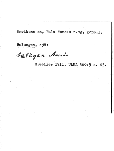 Bild på arkivkortet för arkivposten Balungen