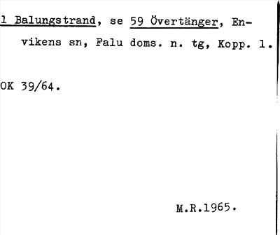 Bild på arkivkortet för arkivposten Balungstrand, se 59 Övertänger