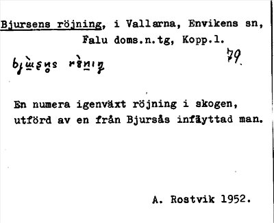 Bild på arkivkortet för arkivposten Bjursens röjning
