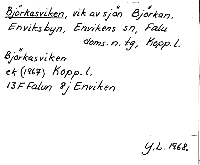 Bild på arkivkortet för arkivposten Björkasviken