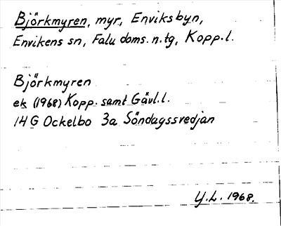 Bild på arkivkortet för arkivposten Björkmyren