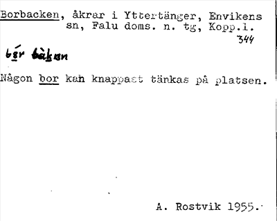 Bild på arkivkortet för arkivposten Borbacken
