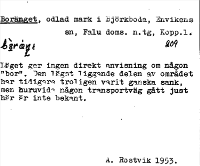 Bild på arkivkortet för arkivposten Boränget
