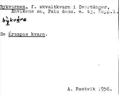 Bild på arkivkortet för arkivposten Bykvarnen, se Krampas kvarn