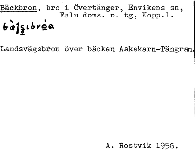 Bild på arkivkortet för arkivposten Bäckbron