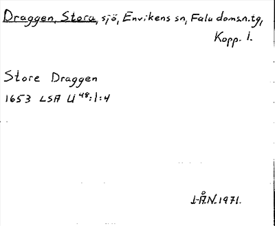 Bild på arkivkortet för arkivposten Draggen, Stora