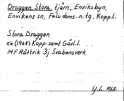 Bild på arkivkortet för arkivposten Draggen, Stora