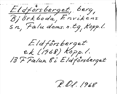 Bild på arkivkortet för arkivposten Eldförsberget