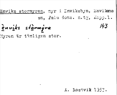 Bild på arkivkortet för arkivposten Enviks stormyren