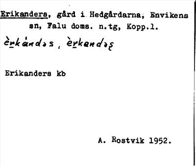 Bild på arkivkortet för arkivposten Erikanders