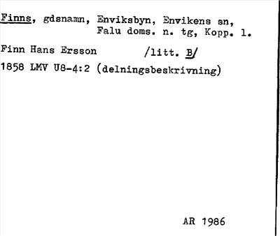 Bild på arkivkortet för arkivposten Finns