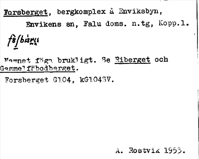 Bild på arkivkortet för arkivposten Forsberget, se Riberget, Gammelfäbodberget