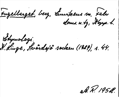 Bild på arkivkortet för arkivposten Fugelberget