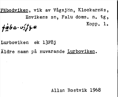 Bild på arkivkortet för arkivposten Fäbodviken = Lurboviken