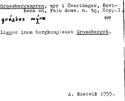 Bild på arkivkortet för arkivposten Grossbergsmyren