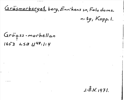 Bild på arkivkortet för arkivposten Gräsmorberget