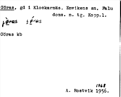 Bild på arkivkortet för arkivposten Göras