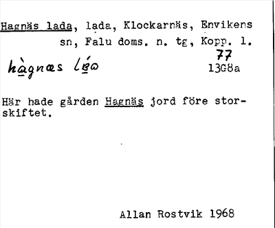 Bild på arkivkortet för arkivposten Hagnäs lada