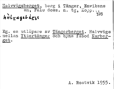 Bild på arkivkortet för arkivposten Halvvägsberget