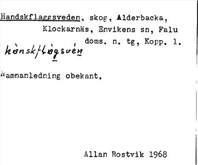 Bild på arkivkortet för arkivposten Handskflaggsveden