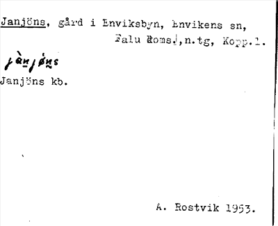 Bild på arkivkortet för arkivposten Janjöns