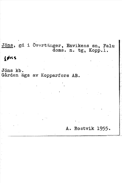 Bild på arkivkortet för arkivposten Jöns